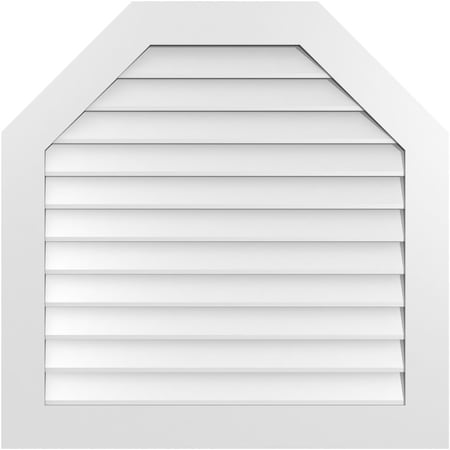 Ekena Millwork Octagonal Top Surface Mount PVC Gable Vent w/ 3-1/2"W x 1"P Standard Frame, 36"W x 36"H GVPOT36X3601SN